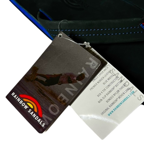 🌈NEW w.tag Rainbow Single Layer Premier Leather Sandal w Blue 1" Midsole  XXXL - Picture 11 of 11